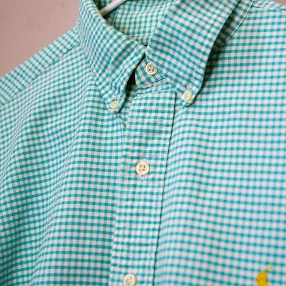 RALPH LAUREN Men's Green Plaid Button Down Classic - Picture 4 of 6